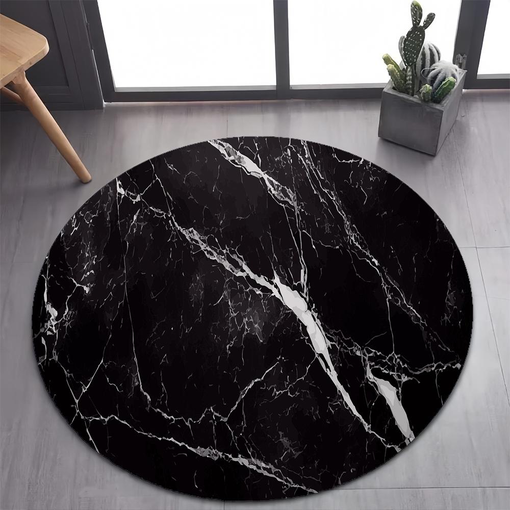 New Style Luxurious Marble Colour White Gold Round Carpet Rug for Bedroom Living Room Decoration,pet Decor Floor Mat