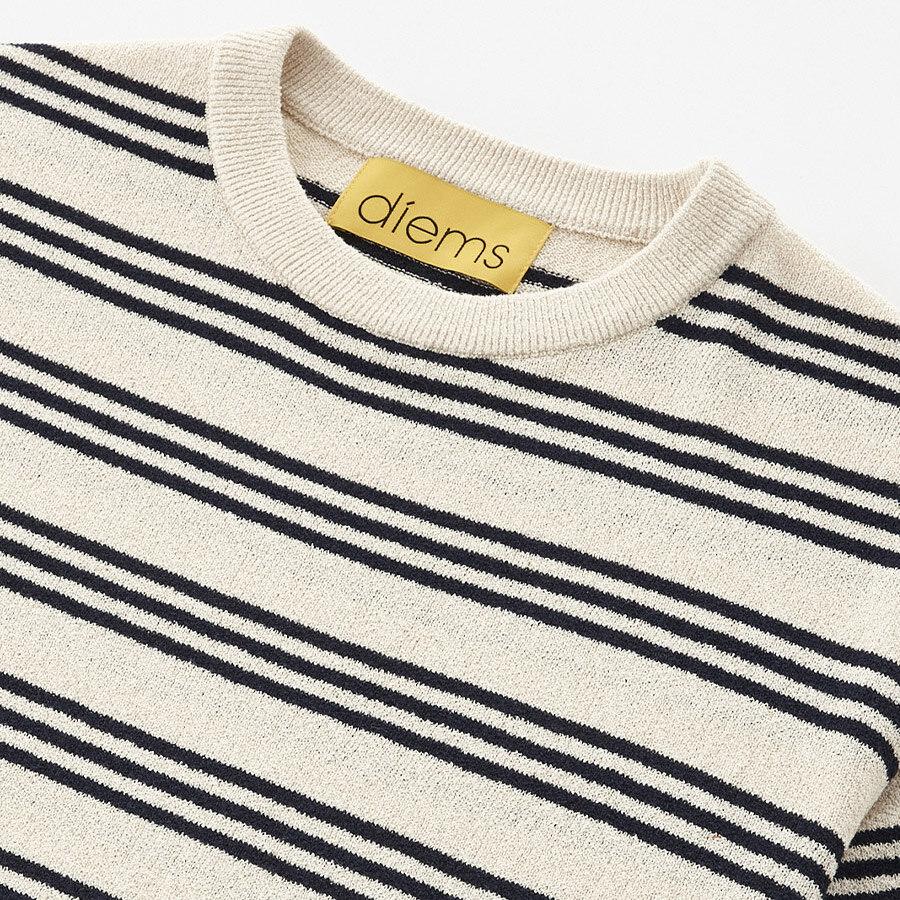 STCO Diems Round Stripe Knit_Ivory (Classic Fit)_Dktvb71Cti