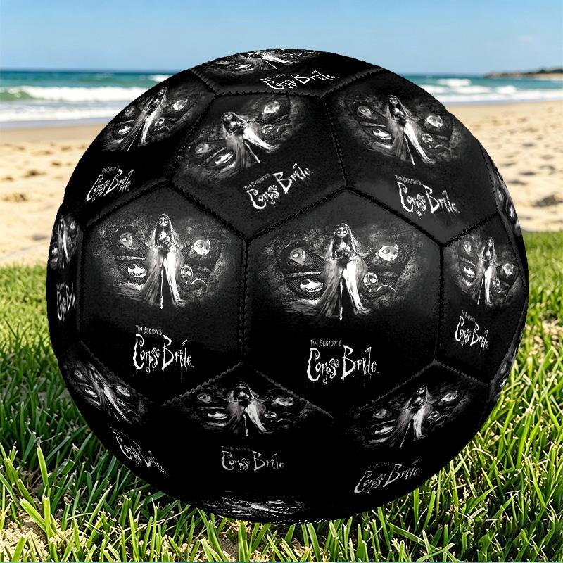 Corpse Bride Print Size 5 Soccer Ball, PU Wear Resistant Football for Match Training and Daily Practice, Birthday Gift for Soccer Fans