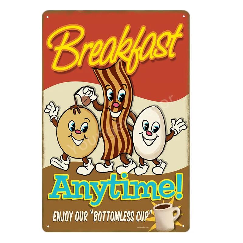 Homemade Pies Retro Plaque Breakfast Diner Metal Tin Signs Cafe Bar Pub Signboard Wall Decor Vintage Food Plates YJ166