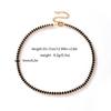 HipHop Black Crystal Iced Out Cubic Zirconia Tennis Necklace For Women 18K Gold Plated Hippie Bridesmaid Jewelry