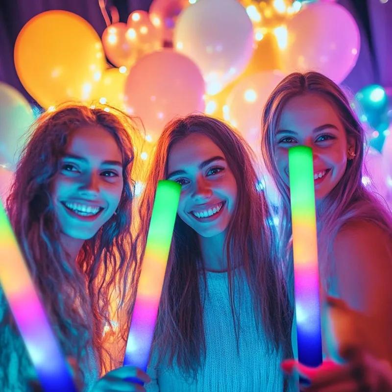 10Pack Led Foam Glow Sticks Bulk Wedding Glow Sticks for Reception Props Party Light Sticks Pack Light Sticks for Parties Bulk