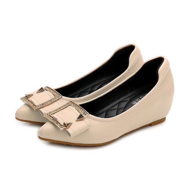 

Женские лоферы на танкетке со стразами на весну 2025 года - Средний каблук, Мягкая подошва, Заостренный носок 36 абрикосовый