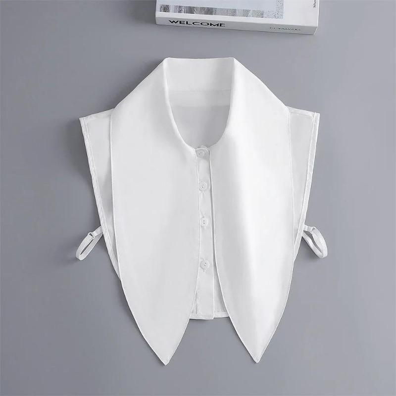 New Women White Lace Fake Collar Vintage Shirt Detachable Collar Front Tie Men Lapel Blouse Top Sweater Cotton False Collars