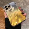 Luxury Aurora Laser Gradient Feather Case For iPhone 16 15 14 13 12 11 Pro Max Bling Dream Glitter Clear Shockproof Bumper Cover