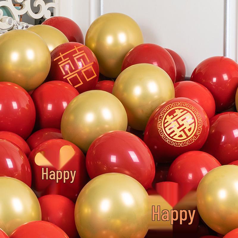 Double-Layer Thickened Red Wedding Balloons for Engagement and Room Decoration