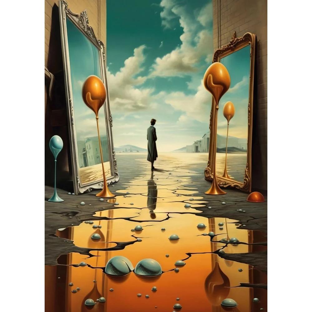 Surrealism Salvador Dali Artworks Surreal Temporal Paradox Poster Canvas Painting Wall Art Prints Picture for Room Home Decor