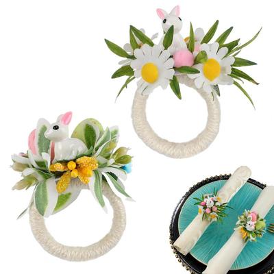 Hasenohren-Serviettenhalter Osterhase Serviettenringe mit Hasenohren-Design Festliche Osterei-Serviettenhalter Frühlings-Dinnerparty