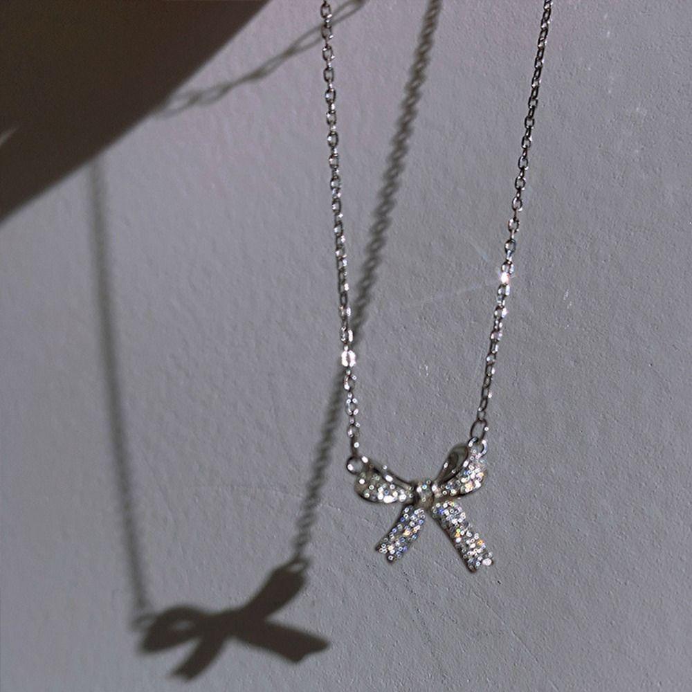 Zinc Zinc Alloy Bow Pendent Girl Gift Women Necklace Korean Style Necklace Fashion Jewelry Girl Choker