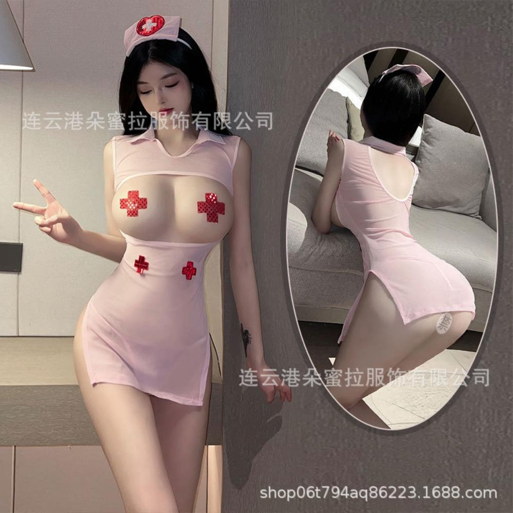 Sexy Underwear Sexy Hollow Hot Nurse Uniform Women's Perspective Uniform Seduction Cosplay