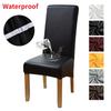 Elastic PU Leather Waterproof Chair Cover Anti-dirty Thickened Hotel Banquet Dining High Back Chair Covers XL Size Seat Cover