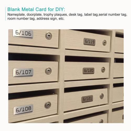 uxcell Blank Metal Cards, Plated 201 Stainless Steel Sheets, 80x50x0.4mm, Silver Tone, Pack of 5