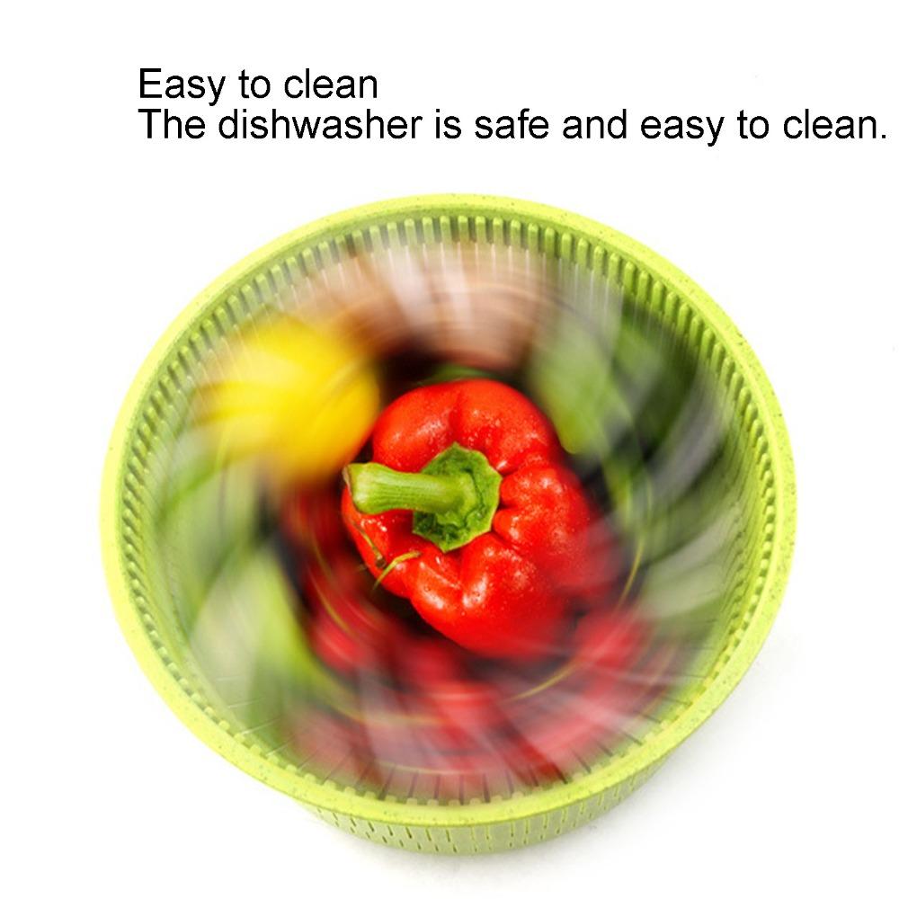 Ergonomic Design Salad Spinner Plastic Vegetable Washing Basket Vegetable Dehydrator Kitchen