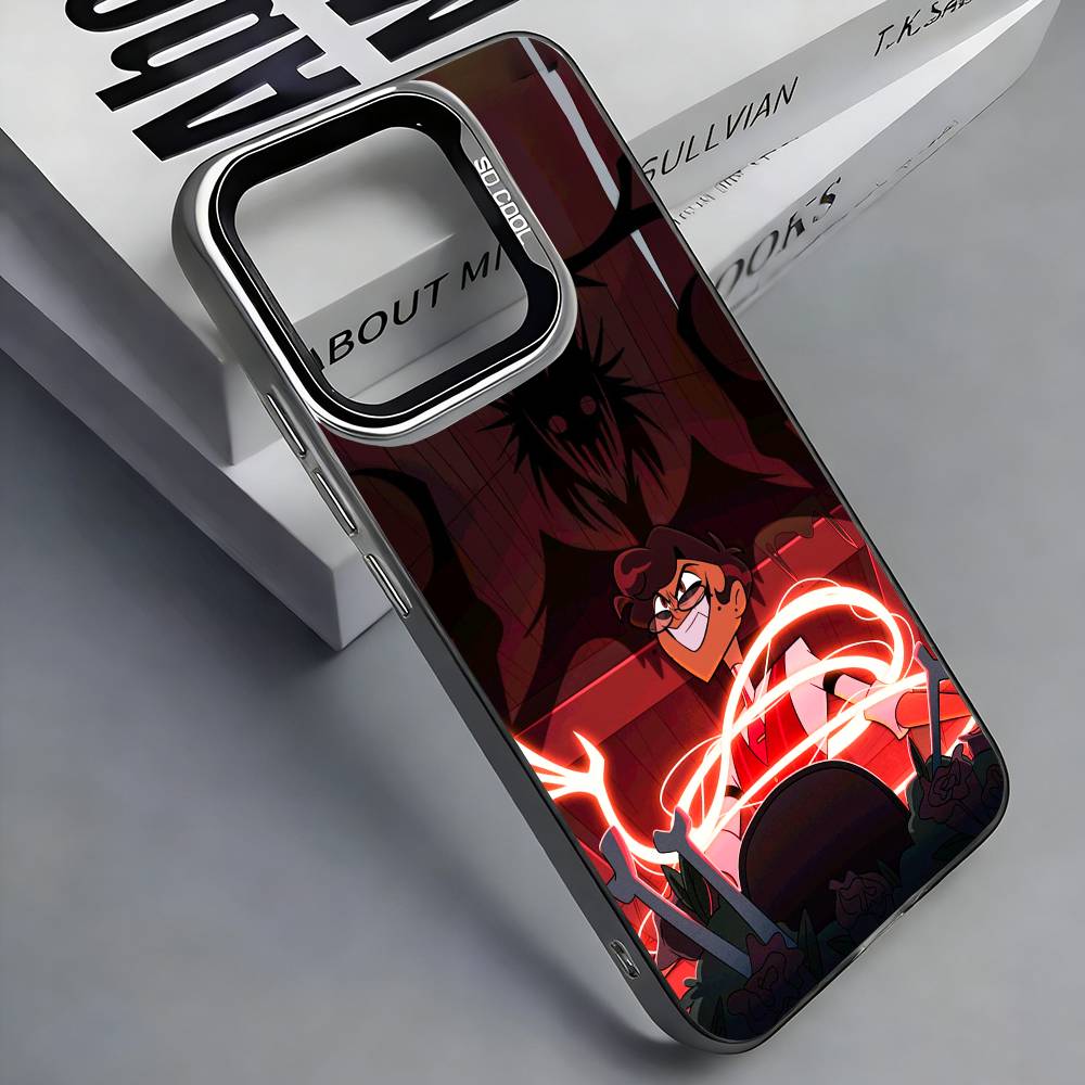 

H-Hazbin H-Hotel Alastor Phone Case For iPhone 17, 16,15,14,13,12,11 Plus,Pro Max, Colorful Silver Funda Cover iPhone15pro