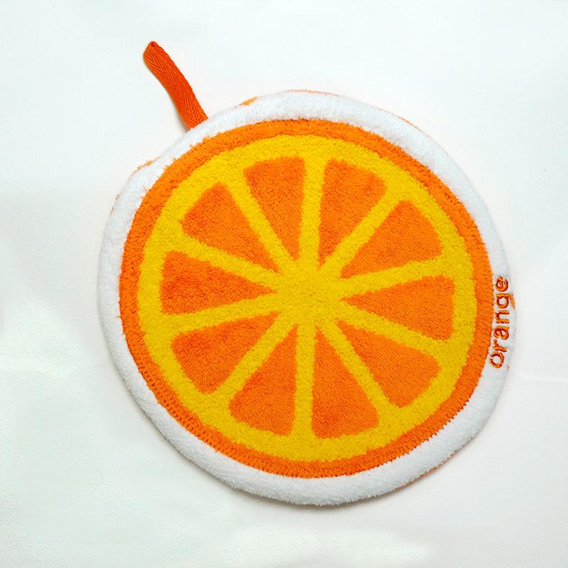 

Cartoon Fruit Hand Towel Hanging Absorbent Bathroom Kerchief Coral Fleece Thickened Washcloth