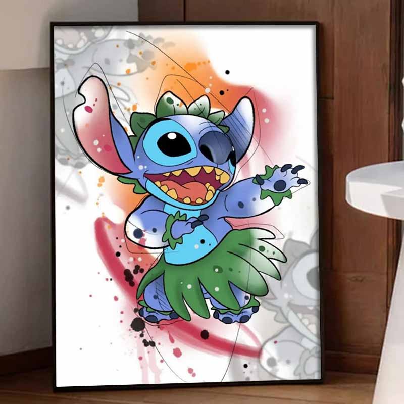 Disney Diamond Painting Kit Unframed Stitch Hawaiian Classic Style Home Decor Craft, Perfect Gift Idea