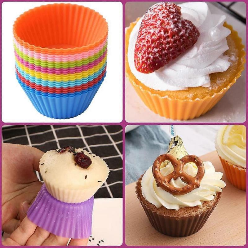 32pcs Food-Grade Silicone Baking Cups, Reusable Non-Stick Molds, Great for Portion-Controlled Snacks and Quick Breakfasts