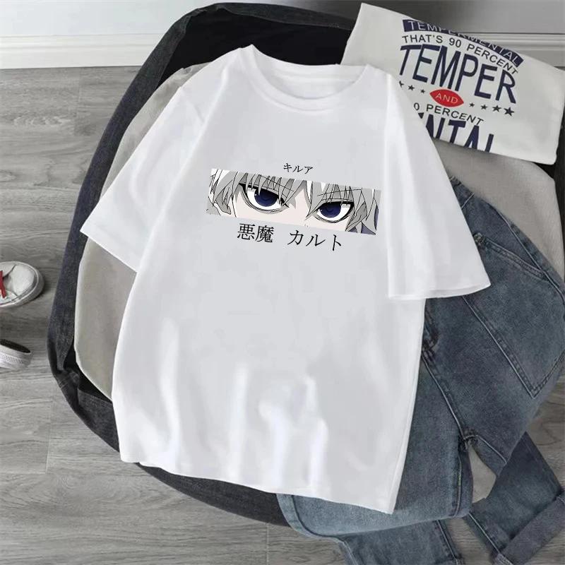 Kawaii Japanese Anime X Hunter Cotton Women's T-shirt Manga Hisoka Killua Zoldyck Kurapika Devil's Eye Short Sleeve T-shirt