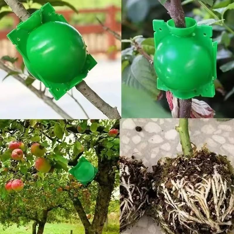 5PCS Green Plastic Rooting Grafting Box Nursery Ball Reusable High Pressure Propagation Ball Home Seeding Gardening Supplies ZYF