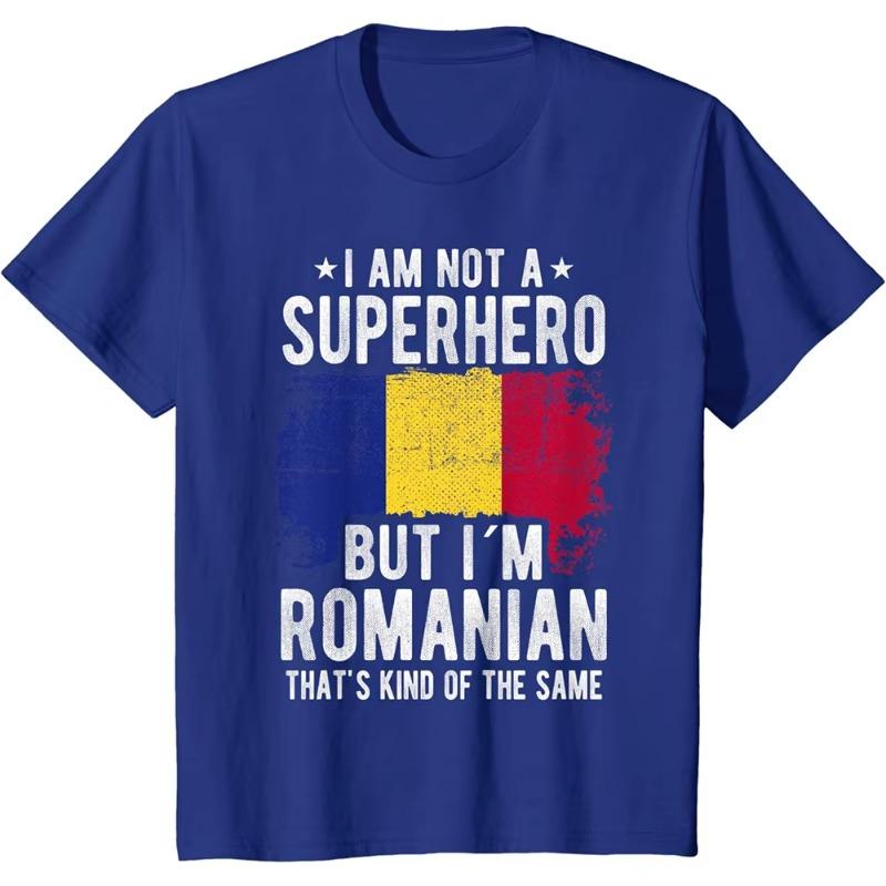 T-shirt Bandiera Romania Sono Rumeno Grafica T-Shirt per Uomo Abbigliamento Casual Estate Palestra Sport Top Magliette Donna Manica Corta