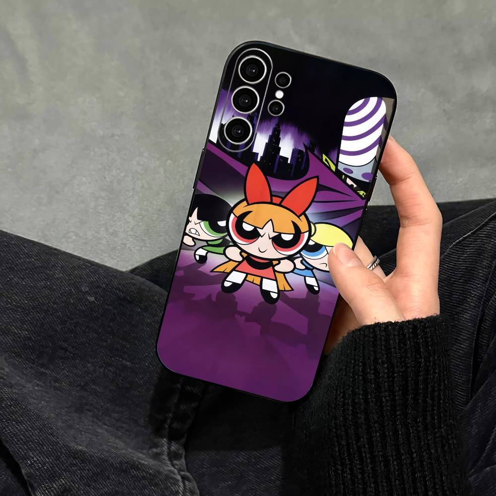 P-Powerpuffs G-Girls Phone Case For Samsung S25,S24,S21,S22,S23,S30,Ultra,S20,Plus,Fe,Soft Silicone Black Cover
