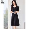 Women's Elegant Hepburn Style Short Sleeve Midi Dress