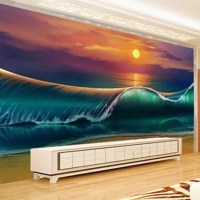 Tapet 3d Pictură în ulei Peisaj oceanic Fototapet foto sufragerie Dormitor Fundal perete Decor Home Decor Tapet