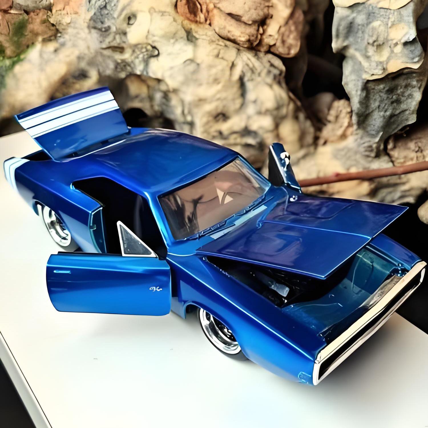 

JADA 1:24 Charger 1968 Alloy Car Diecasts & Toy Vehicles Car Model Miniature Scale Model Car For Children синій