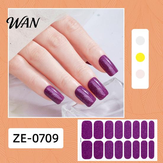 Nail Polish Strip Glitter Strips with File Easy Apply Remove Self Adhesive Women DIY Full Sticker Home Manicure Art Decoration Wrap Peel Stick Nails