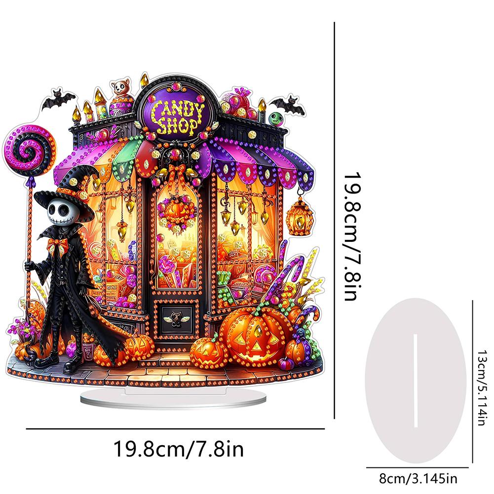 Acrylic Halloween Theme Diamond Painting Tabletop Ornaments Kit Table Top Diamond Painting Ornament Kits Home Bedroom Decoration