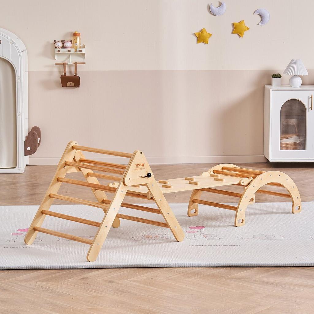 Pikler Dreieck Set 5in1 Montessori Kletterspielzeug für Kleinkinder Groß Holz
