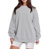 Unisex Crew Neck Long Sleeve Loose Fit Casual Top Solid Color Basic Sweatshirt Korean Fashion Pullover Blouse