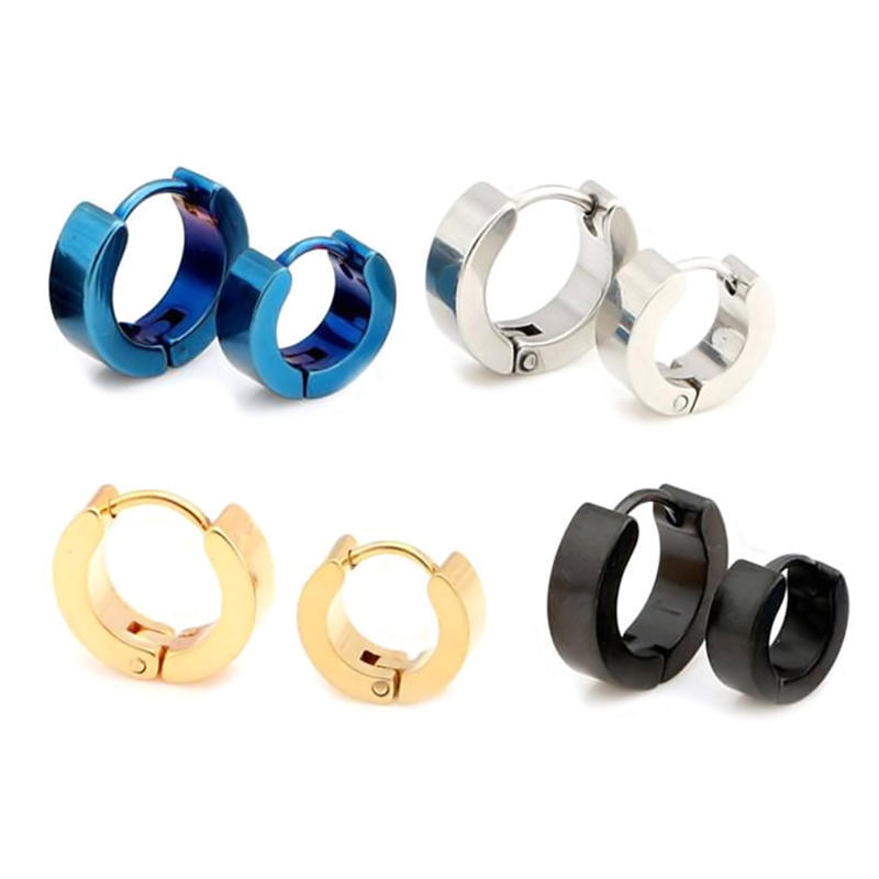 Mens Womens Stainless Steel Tube Hoop Ear Ring Stud Earrings Jewelry Punk Mens Womens Stainless Steel Tube Hoop Ear Ring Stud Earrings Jewelry Punk