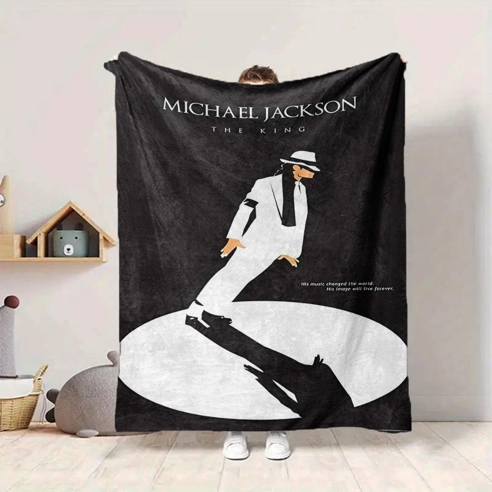 1pc Michael Jackson Soft Skin-Friendly Flannel Blanket with Digital Printing, Various Sizes Available for Family, Friends, Birthday