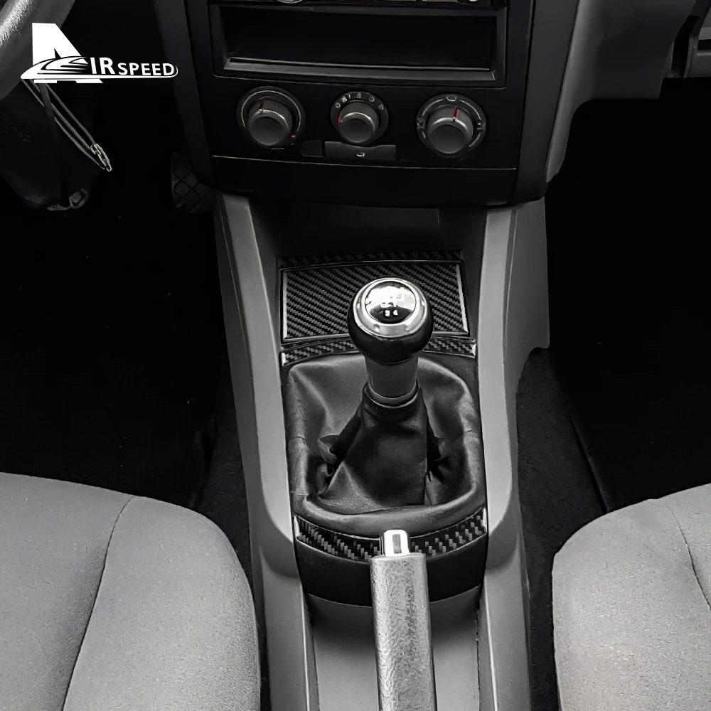 For Seat Ibiza 6l 2003 2004 2005 2006 2007 2008 Real Soft Carbon Fiber Sticker LHD RHD Manual Car Gear Center Console Panel Trim