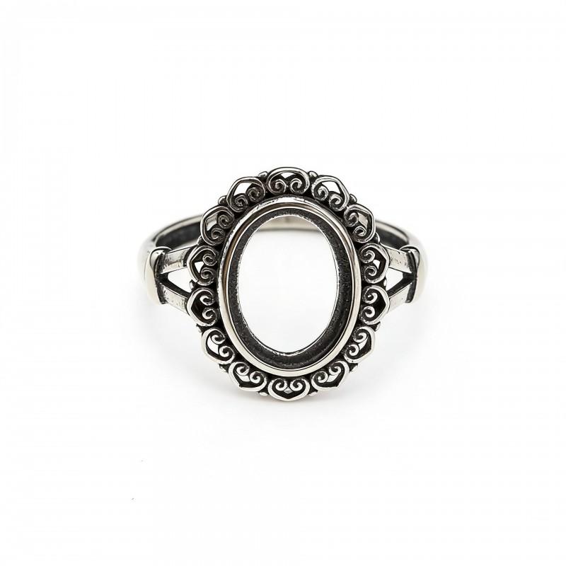Adjustable Open Ring Women Men Copper Heart Shape Hollow Vintage Style With Amber Turquoise Red Agate Setting
