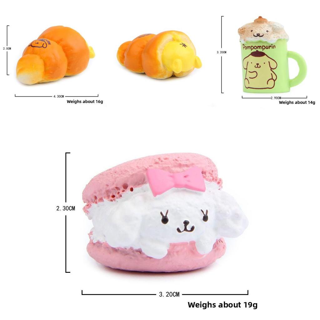 Creative Resin Food Scene Figurine With Cartoon Pompompurin Pudding For Home And Office
