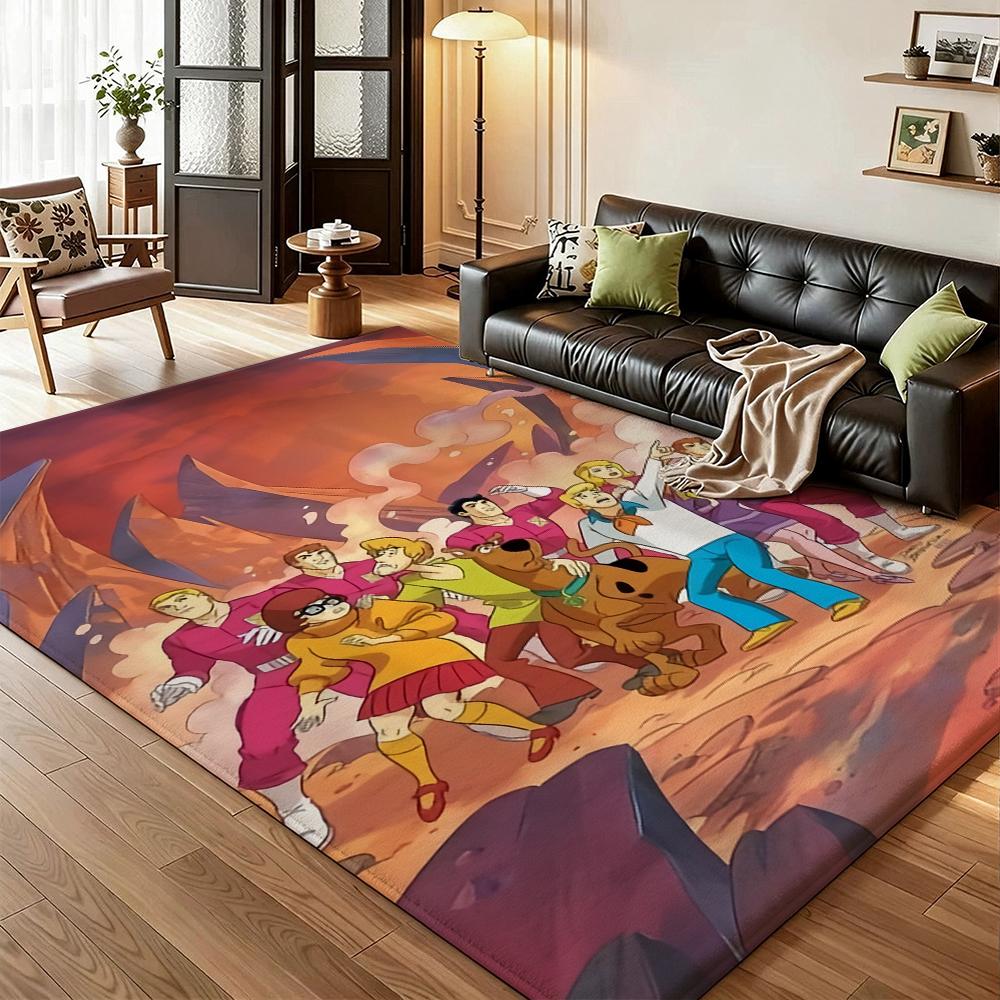 Scoobydoo Gang Together Theme Rug Soundproof Noisereducing Carpet For Living Room Bedroom Office Home Decor Birthday Gift