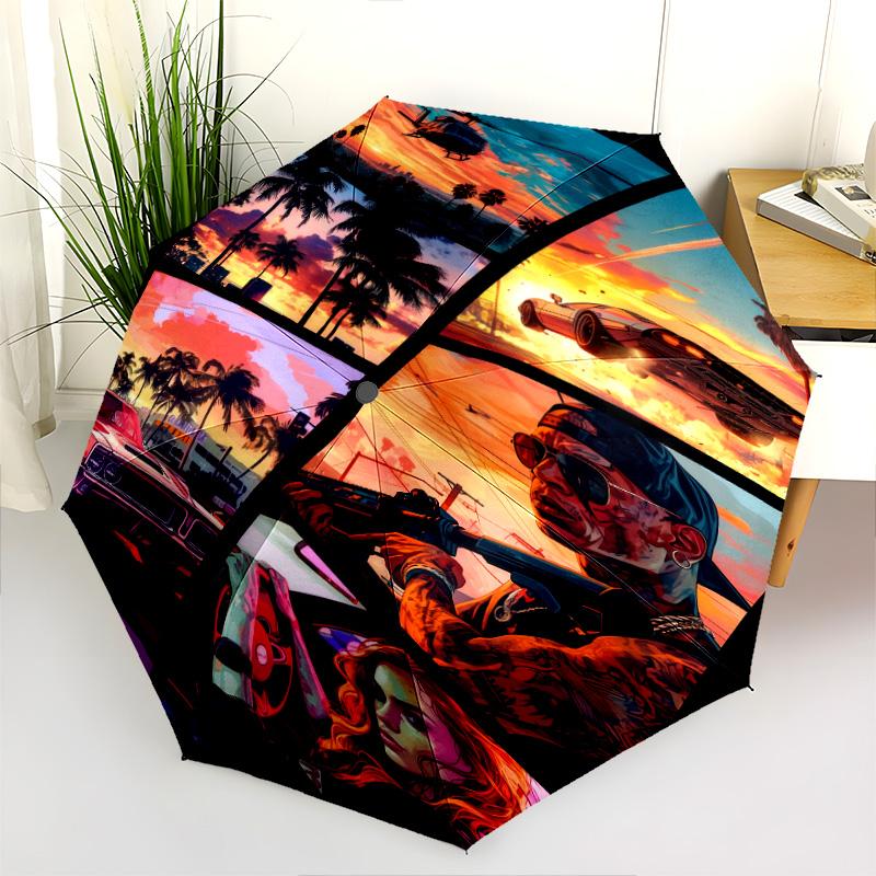 Grand Theft Auto V Folding Umbrella Portable Suitable For All Seasons Travel Umbrella Printing Light