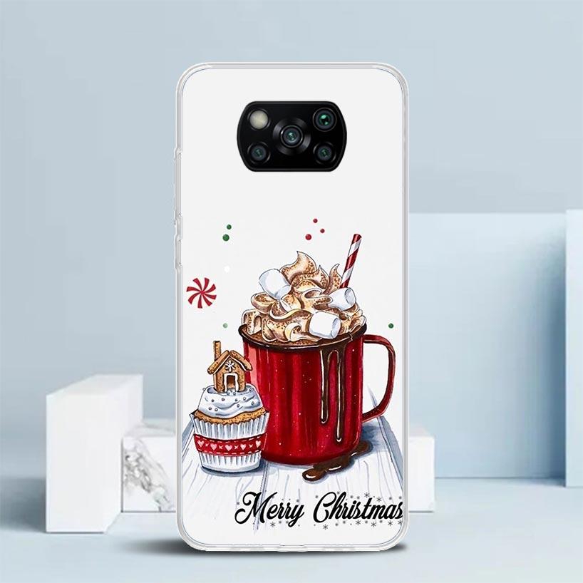 Winter Coffee Christmas Phone Case For Xiaomi Poco F7 Ultra X5 X6 X7 Pro M7 Redmi 15C 15 13C 13 12C 12 10C 10 10A 9 9C 9A 9T Cov