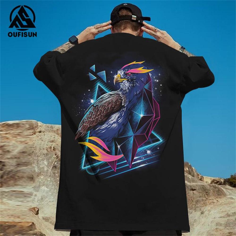 2024 neue Herren T-Shirt Hip Hop Tops Street Männer Trend Animal Print Bluse Sommermode Kurzarm T-Shirt Kleidung