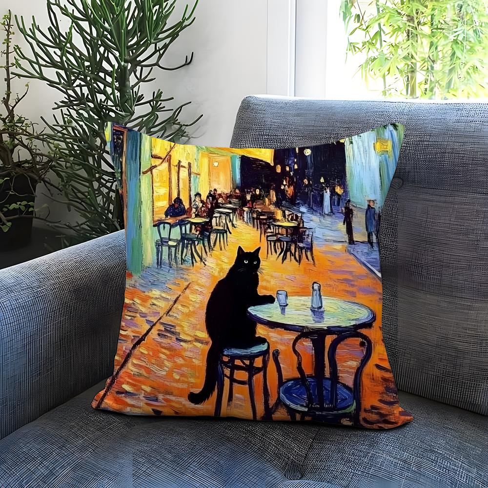 Popular Vincent Van Goghs Cushion Cover Comfortable Reversible Pillow Cover Ideal For Car Sofa Bedroom & Beyond