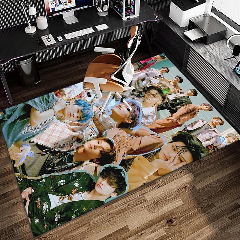 Kpop music Office Rug Chair Mat, Game Carpet, Suitable for Front Door, Bedroom, Living Room, Desk, Holiday Gift