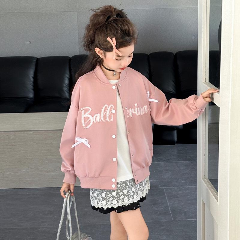 

Девичья куртка-бомбер в ретро-стиле - Весна 2025, корейский стиль с дизайном в виде банта 150 cm