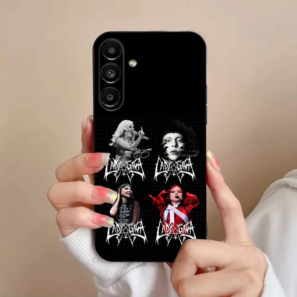 LADY GAGA MAYHEM Telefoonhoesje Voor Samsung S25,24,23,22,21,S20,Ultra,Plus,FE Zwarte Zachte Cover