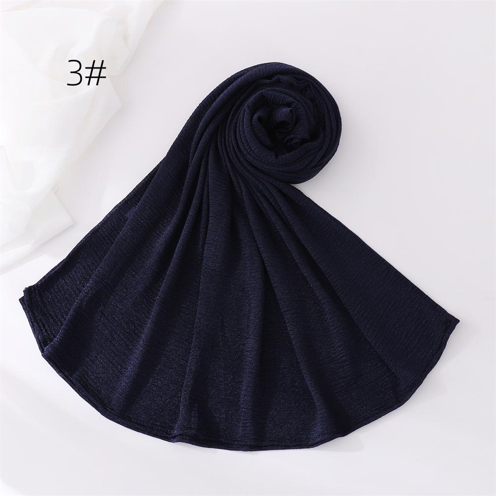 New Crinkle Cotton Polyester Hijab Scarf For Women Muslim Headscarf Wraps Solid Plain Shawls Islamic Headband Turbans Foulard