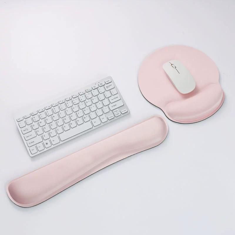 Gummi Maus Handgelenkstütz-Set - Rutschfest, Bequemes Hand- und Handflächenpolster für Büro-Tastatur
