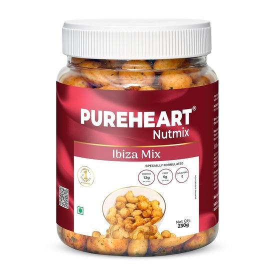 PUREHEART Nutmix Ibiza Mix | Premium Macadamia (40%), Cashew, Peeled Almond Roasted Nuts l Party Mix with Island Soul- Herbs | 230g 230GM