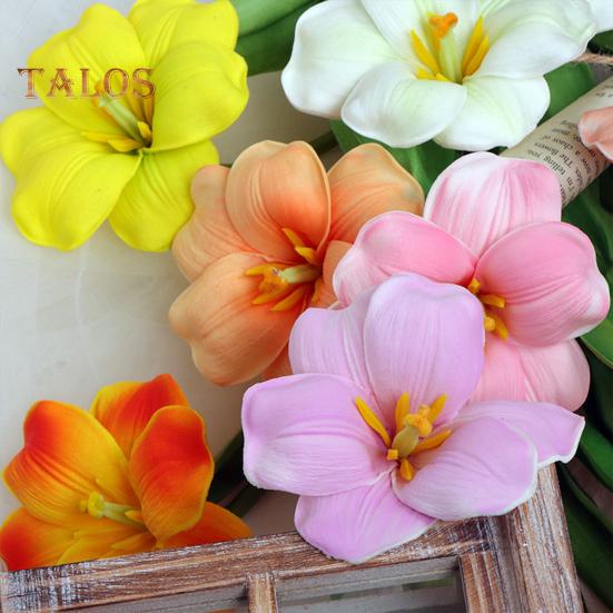 Simulated Tulips Bouquet Realistic Fake Flowers Home Decor Artificial Tulip Arrangement with Bendable Stems