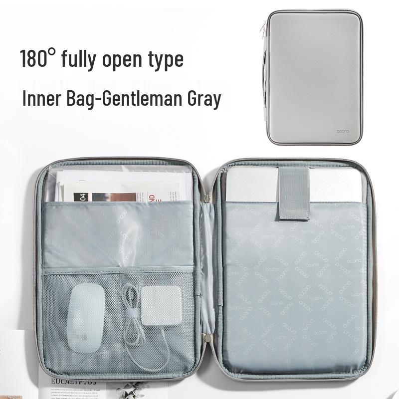 

14-Inch Full Open Leather Laptop Sleeve for MacBook, Lenovo, Huawei 15/15.6 inch